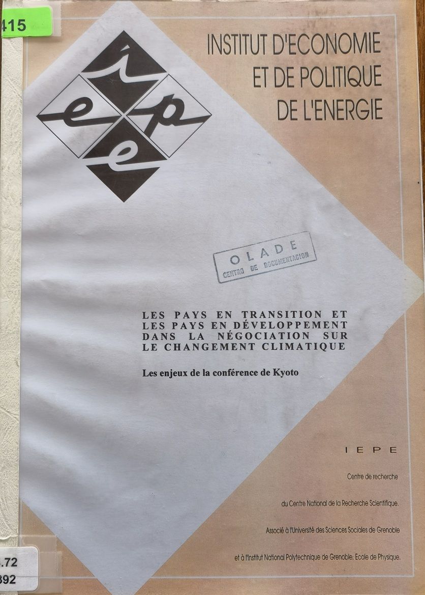 Les Pays en Transition el Les Pays en Développement Dans la Négociation Sur le Changement Climatique: Les enjeux de la conférence de Kyoto