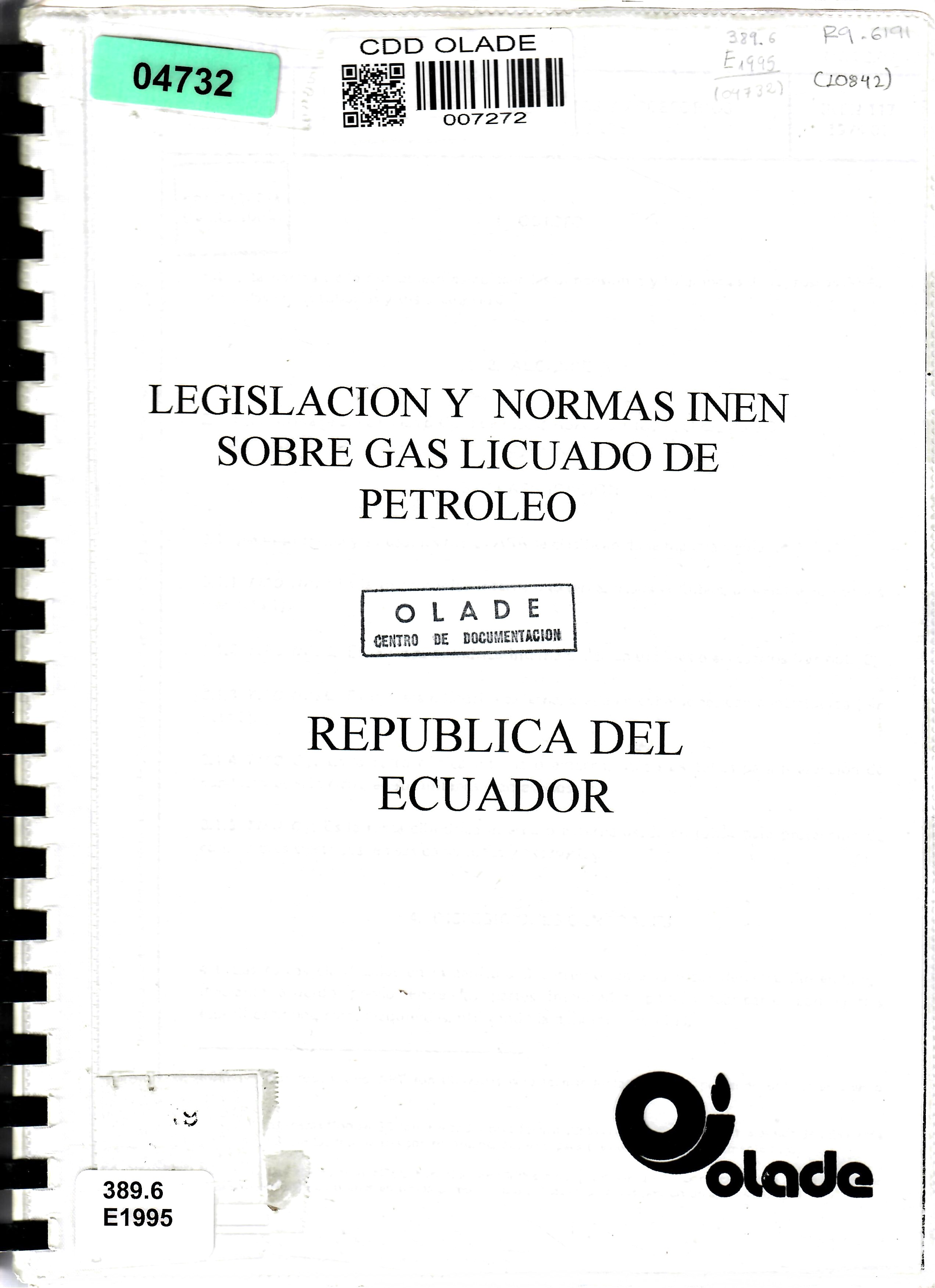 LEGISLACION Y NORMAS INEN  SOBRE GAS LICUADO DE PETROLEO
