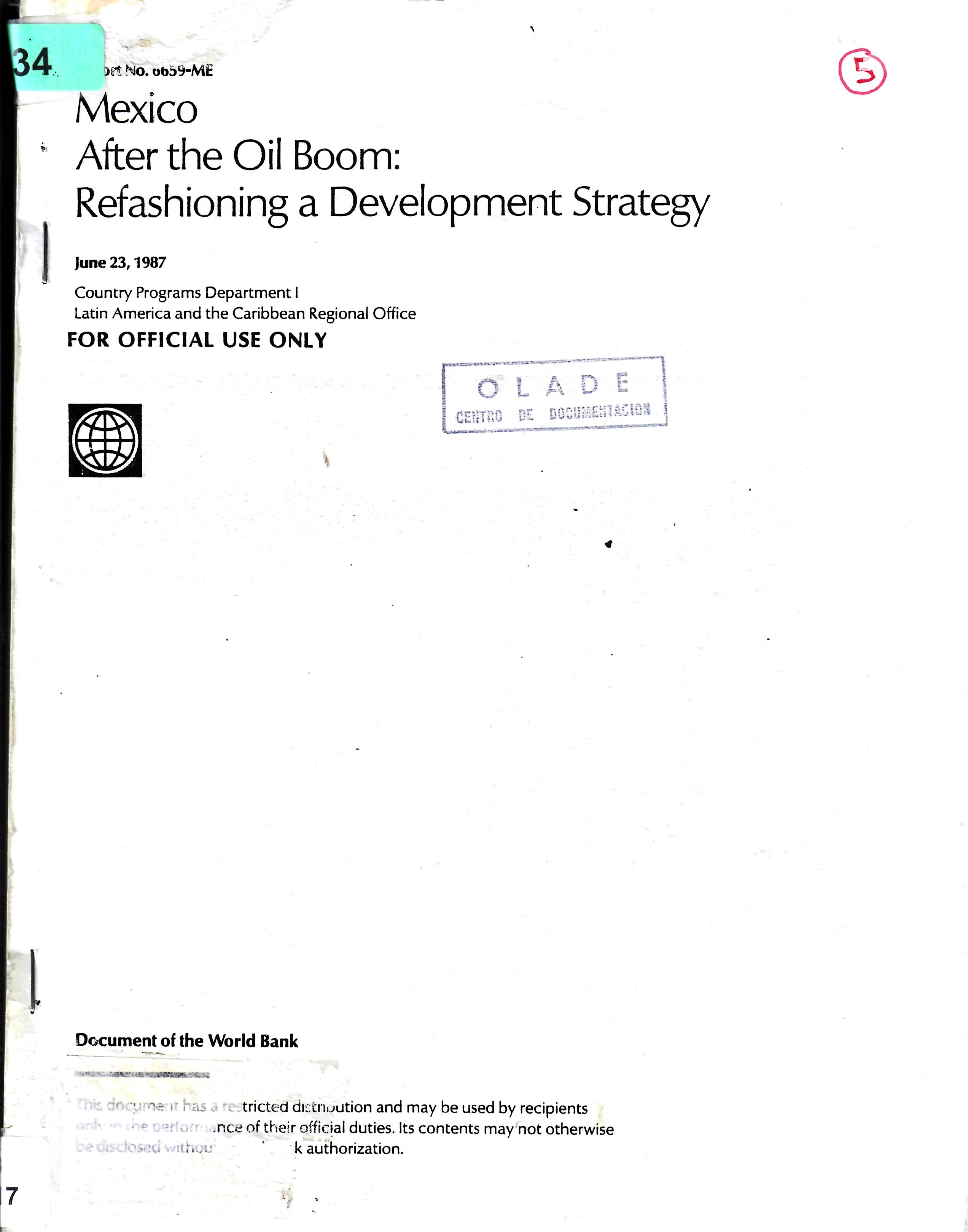 Mexico After the Oil Boom: Refashioning a Development Strategy