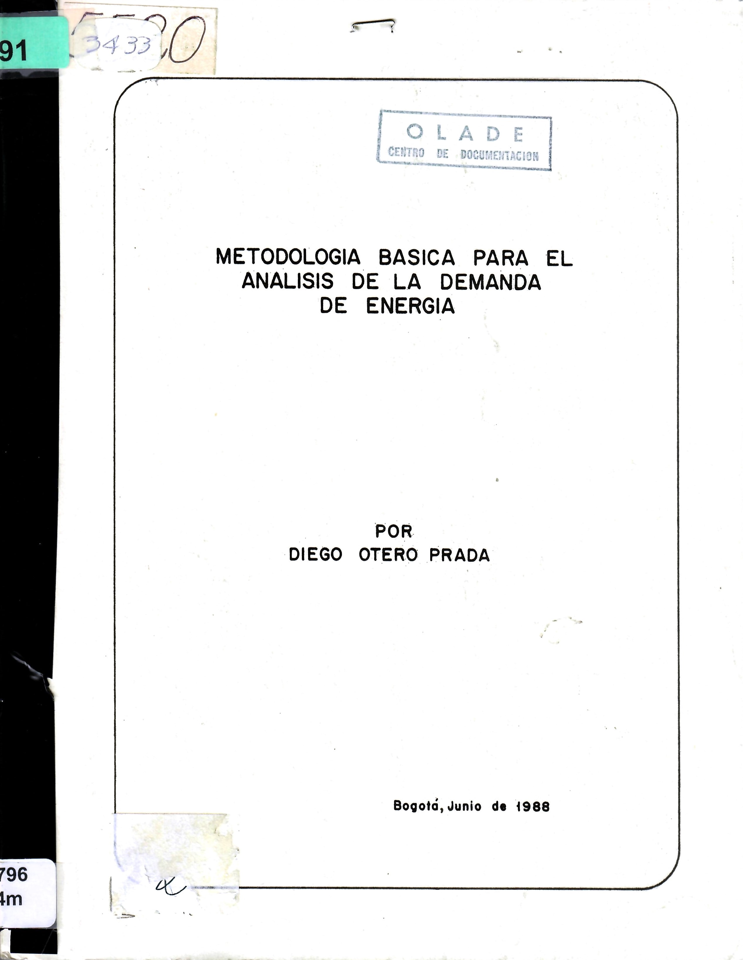 METODOLOGIA BASICA PARA EL ANALISIS DE LA DEMANDA DE ENERGIA