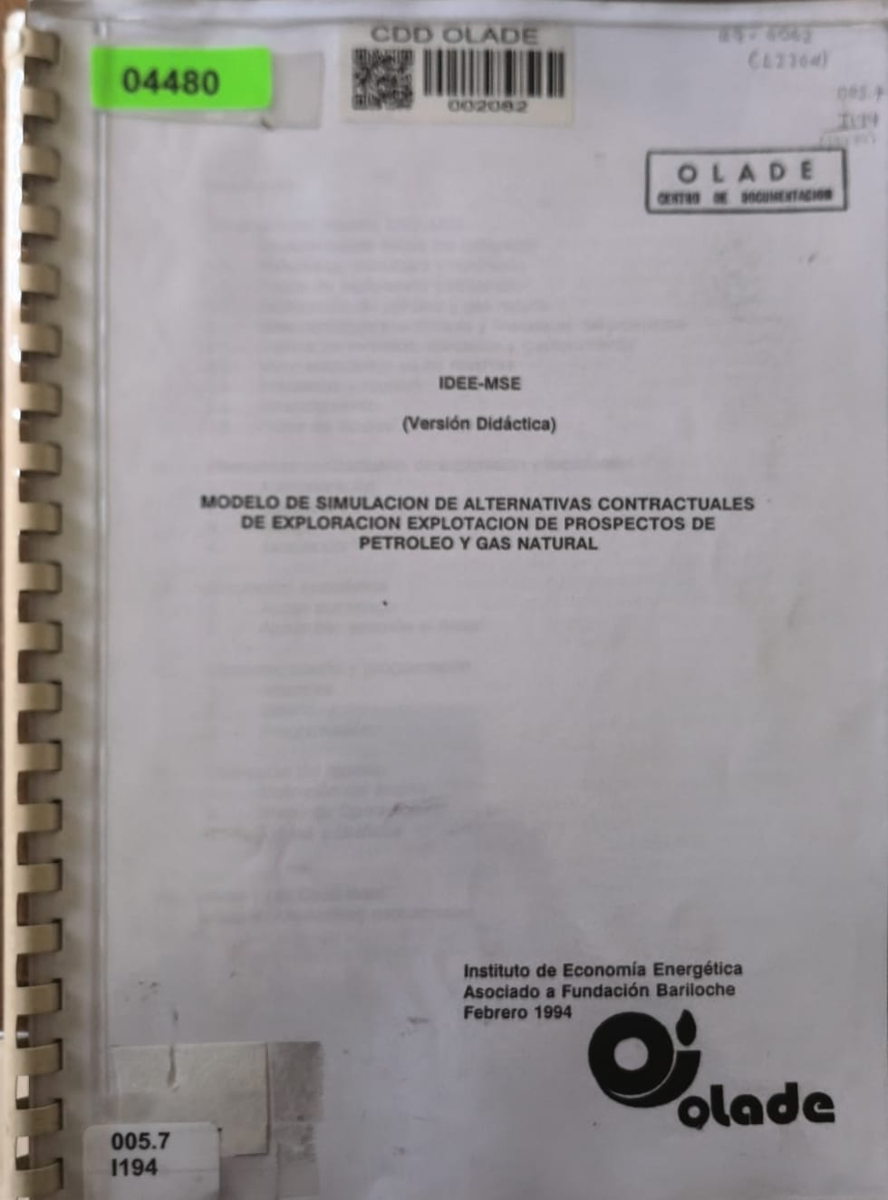 MODELO DE SIMULACION DE ALTERNATIVAS CONTRACTUALES DE EXPLORACION EXPLOTACION DE PROSPECTOS DE PETROLEO Y GAS NATURAL