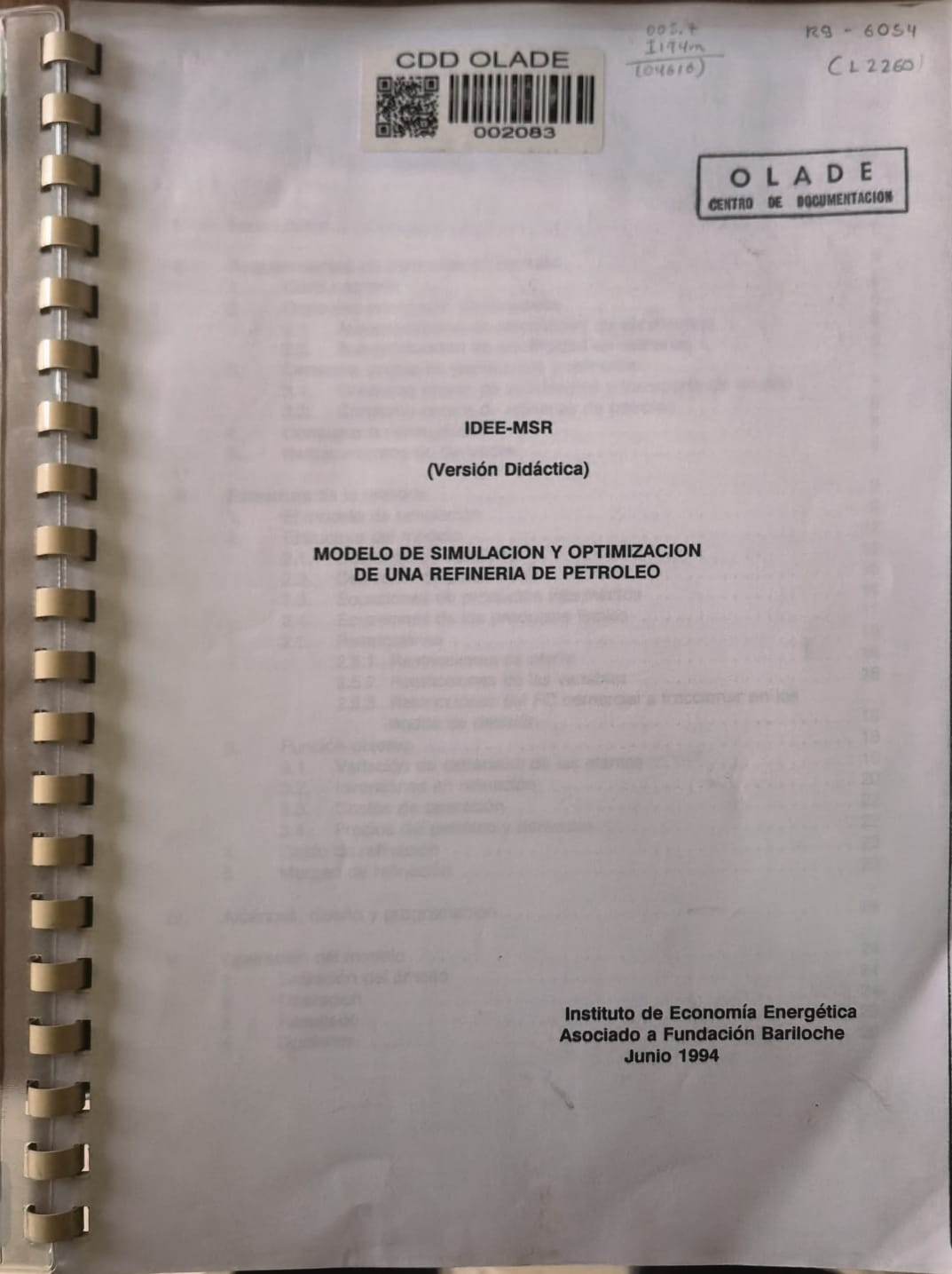 MODELO DE SIMULACION Y OPTIMIZACION DE UNA REFINERIA DE PETROLEO