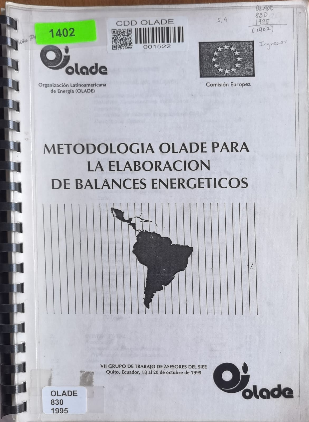 METODOLOGIA OLADE PARA LA ELABORACION DE BALANCES ENERGETICOS