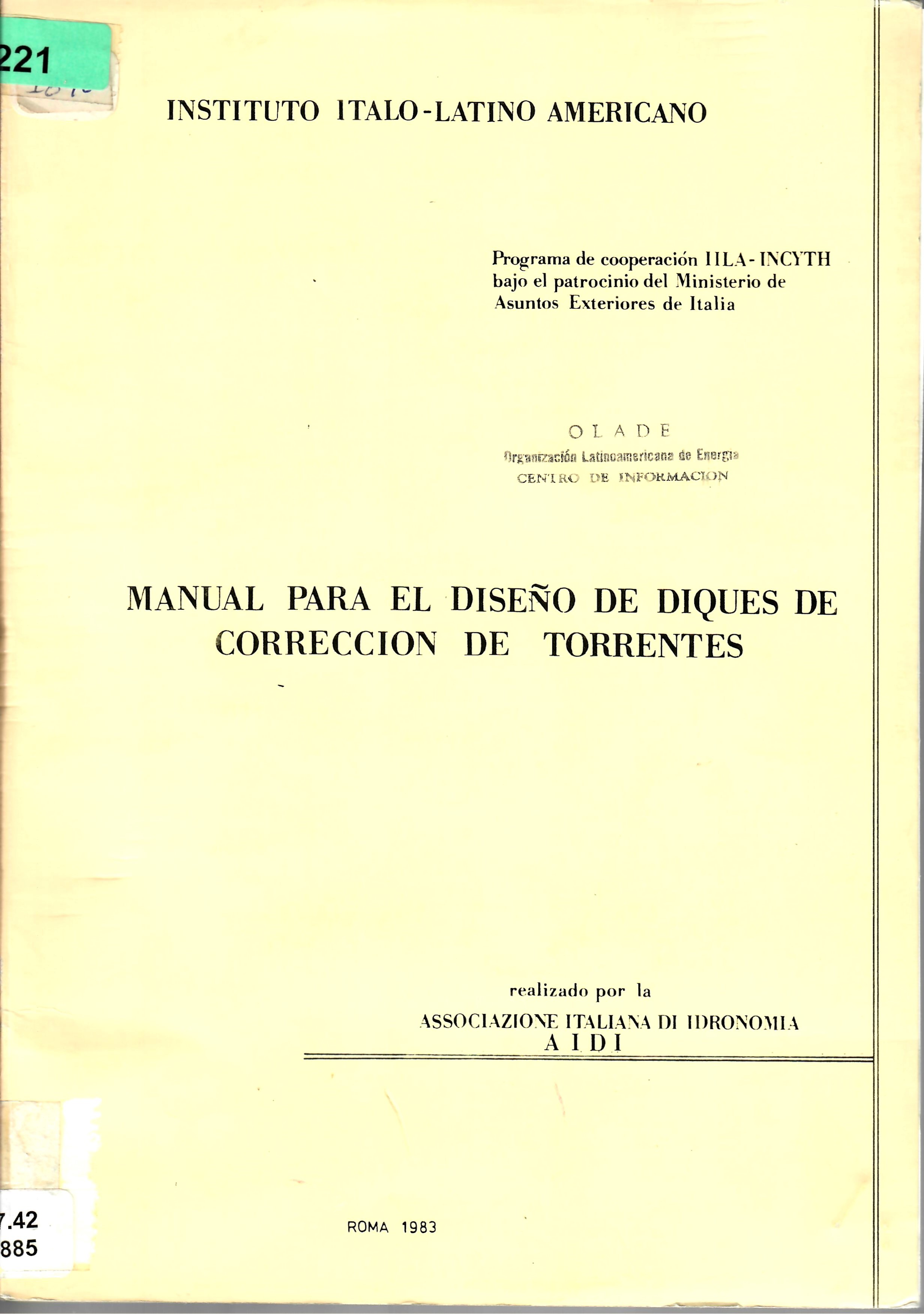 MANUAL PARA EL DISEÑO DE DIQUES DE CORRECCION DE TORRENTES
