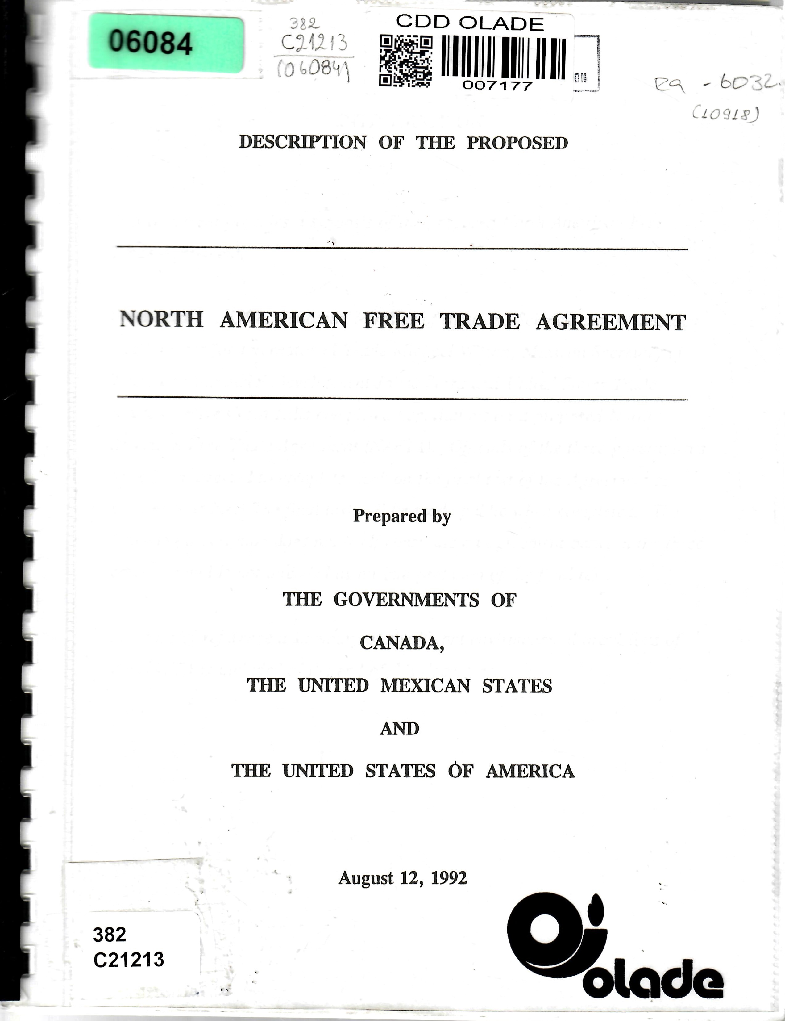 NORTH AMERICAN FREE TRADE AGREEMENT
