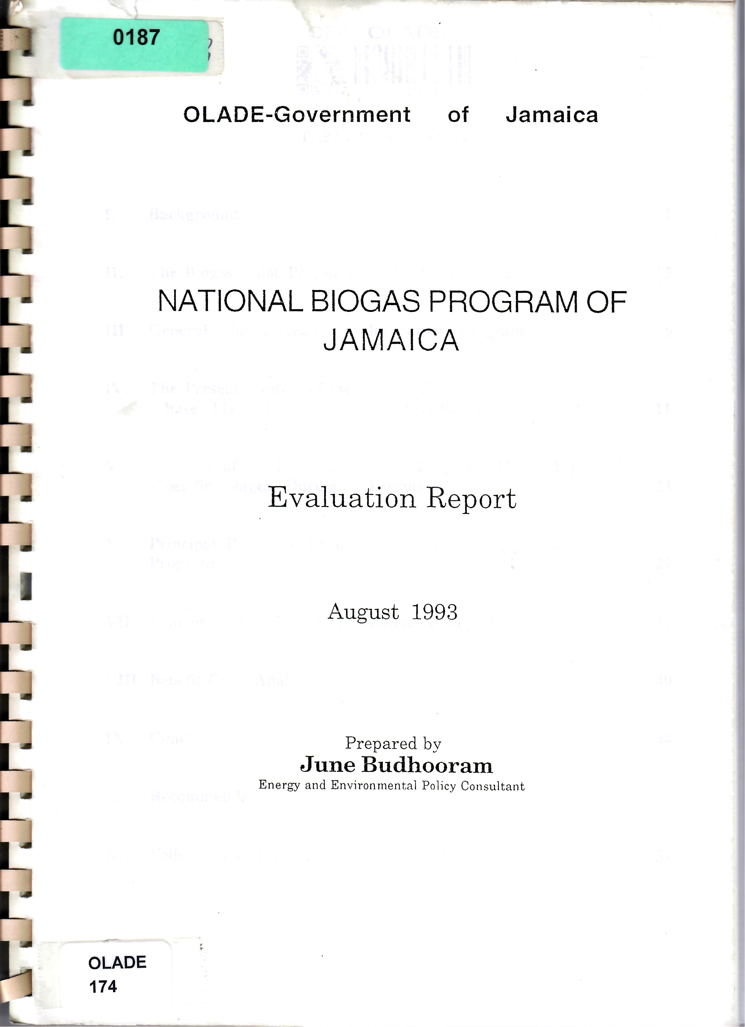 NATIONAL BIOGAS PROGRAM OF JAMAICA Evaluation Report