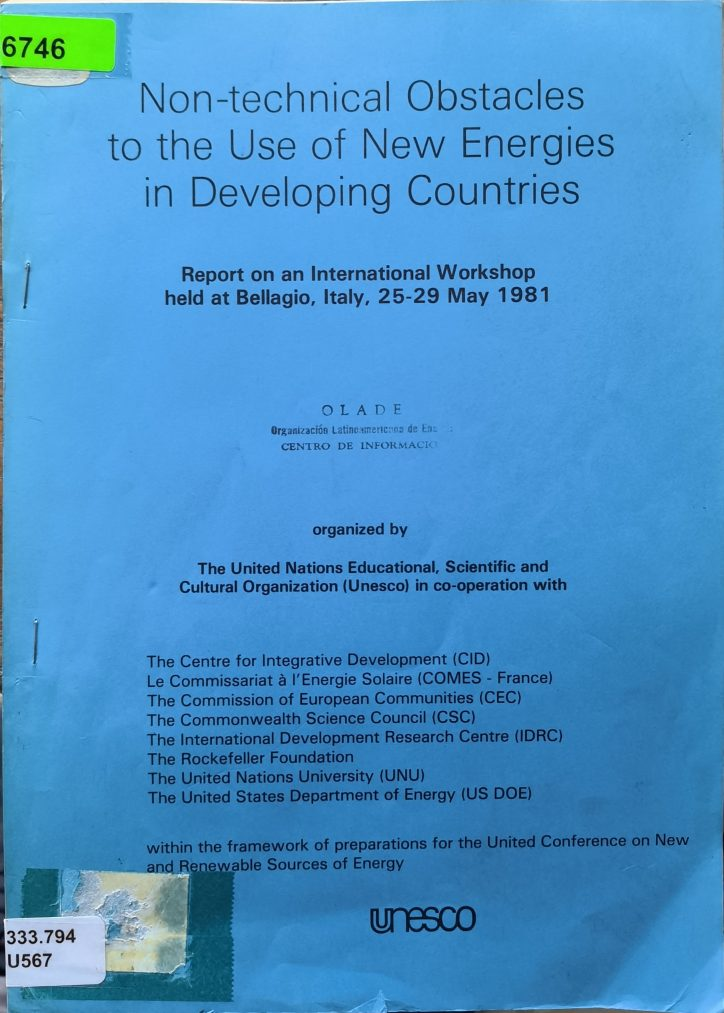 Non-technical Obstacles to the Use of New Energies in Developing Countries