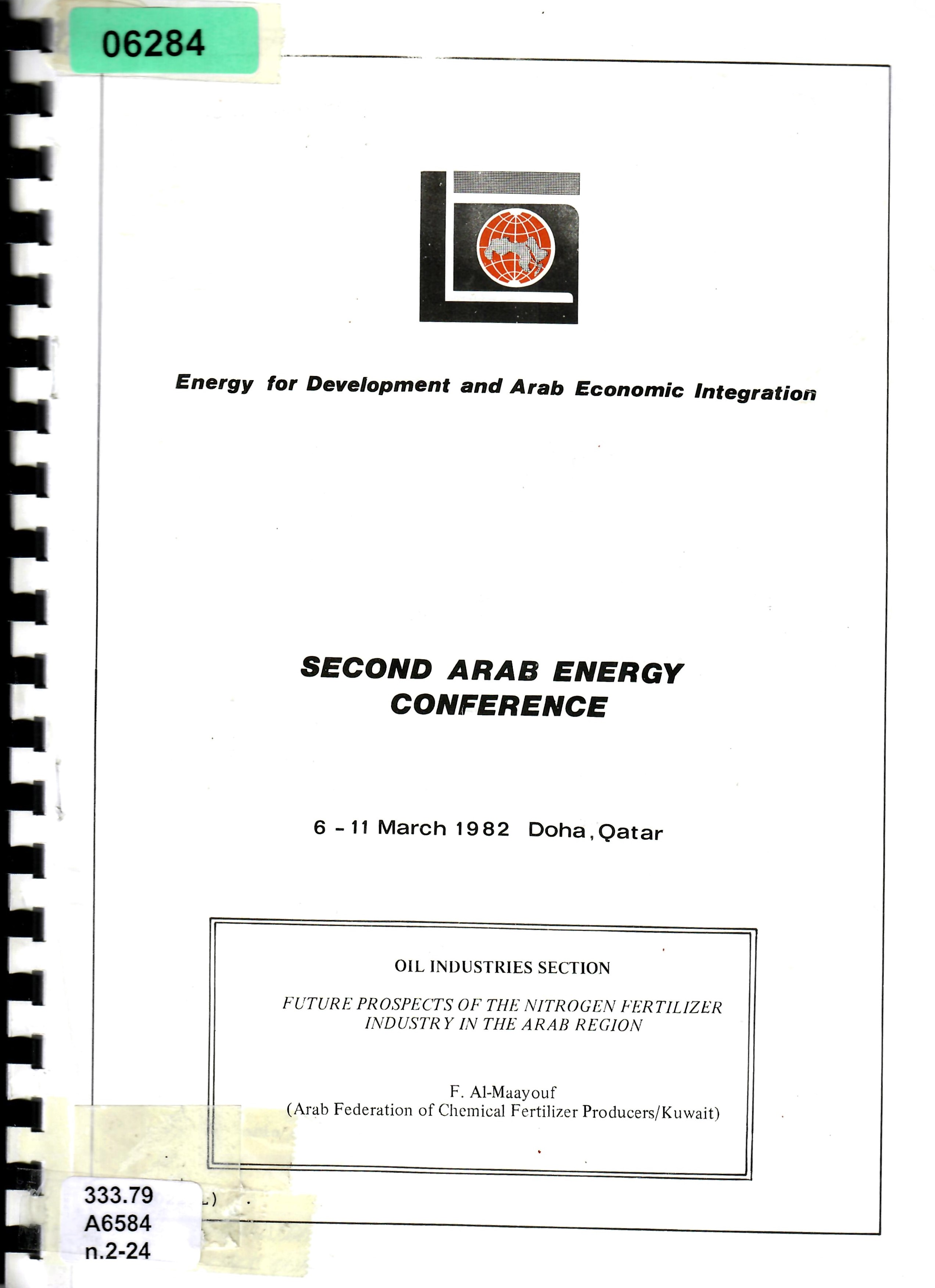 OIL INDUSTRIES SECTION FUTURE PROSPECTS OF THE NITROGEN FERTILIZER INDUSTRY IN THE ARAB REGION