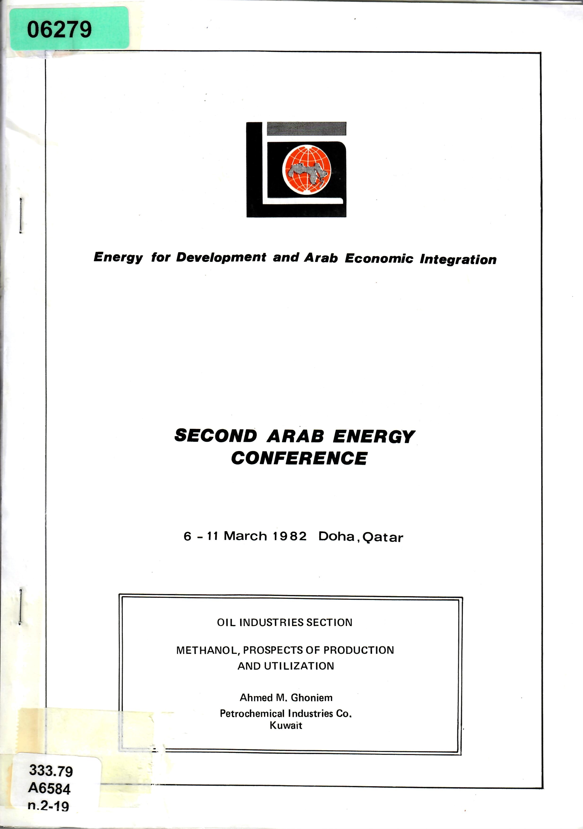 OIL INDUSTRIES SECTION METHANOL, PROSPECTS OF PRODUCTION AND UTILIZATION