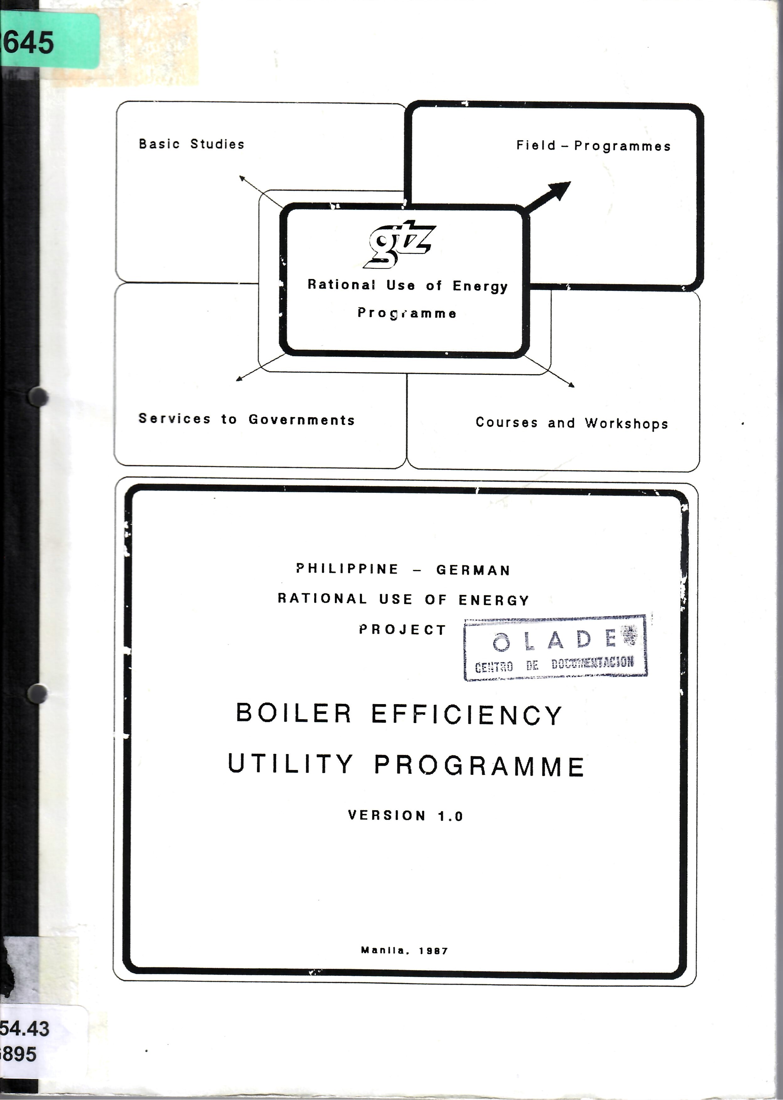 PHILIPPINE - GERMAN RATIONAL USE OF ENERGY PROJECT BOILER EFFICIENCY UTILITY PROGRAMME