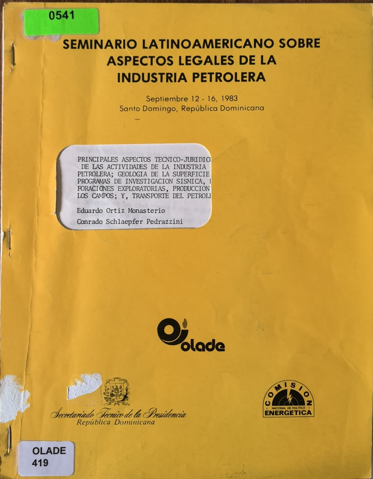 PRINCIPALES ASPECTOS TECNICO-JURIDICOS DE LAS ACTIVIDADES DE LA INDUSTRIA PETROLERA; GEOLOGIA DE LA SUPERFICIE PROGRAMAS DE INVESTIGACION SISMICA, PERFORACIONES EXPLORATORIAS, PRODUCCION
LOS CAMPOS; Y, TRANSPORTE DEL PETROLEO