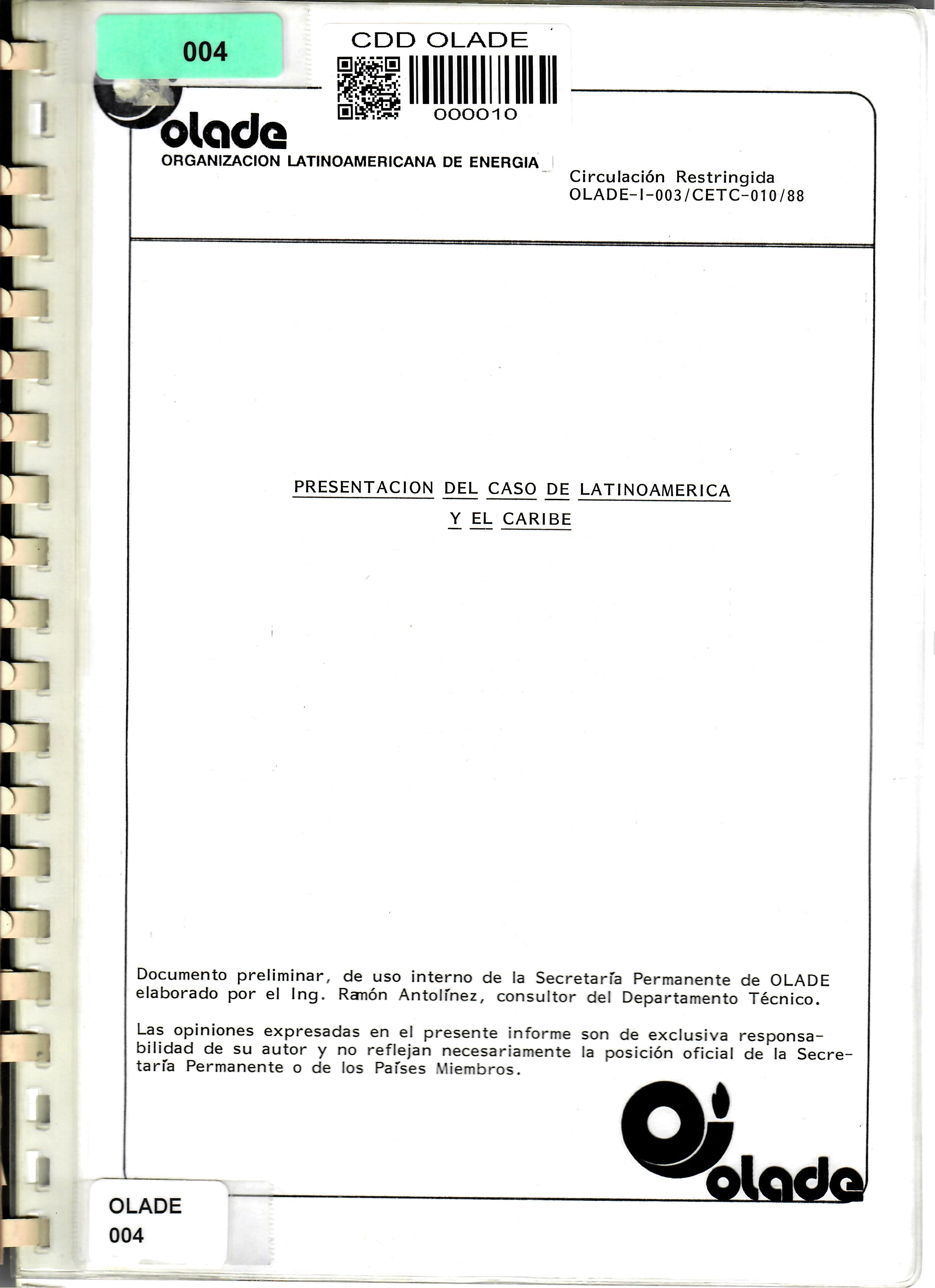 PRESENTACION DEL CASO DE LATINOAMERICA Y EL CARIBE