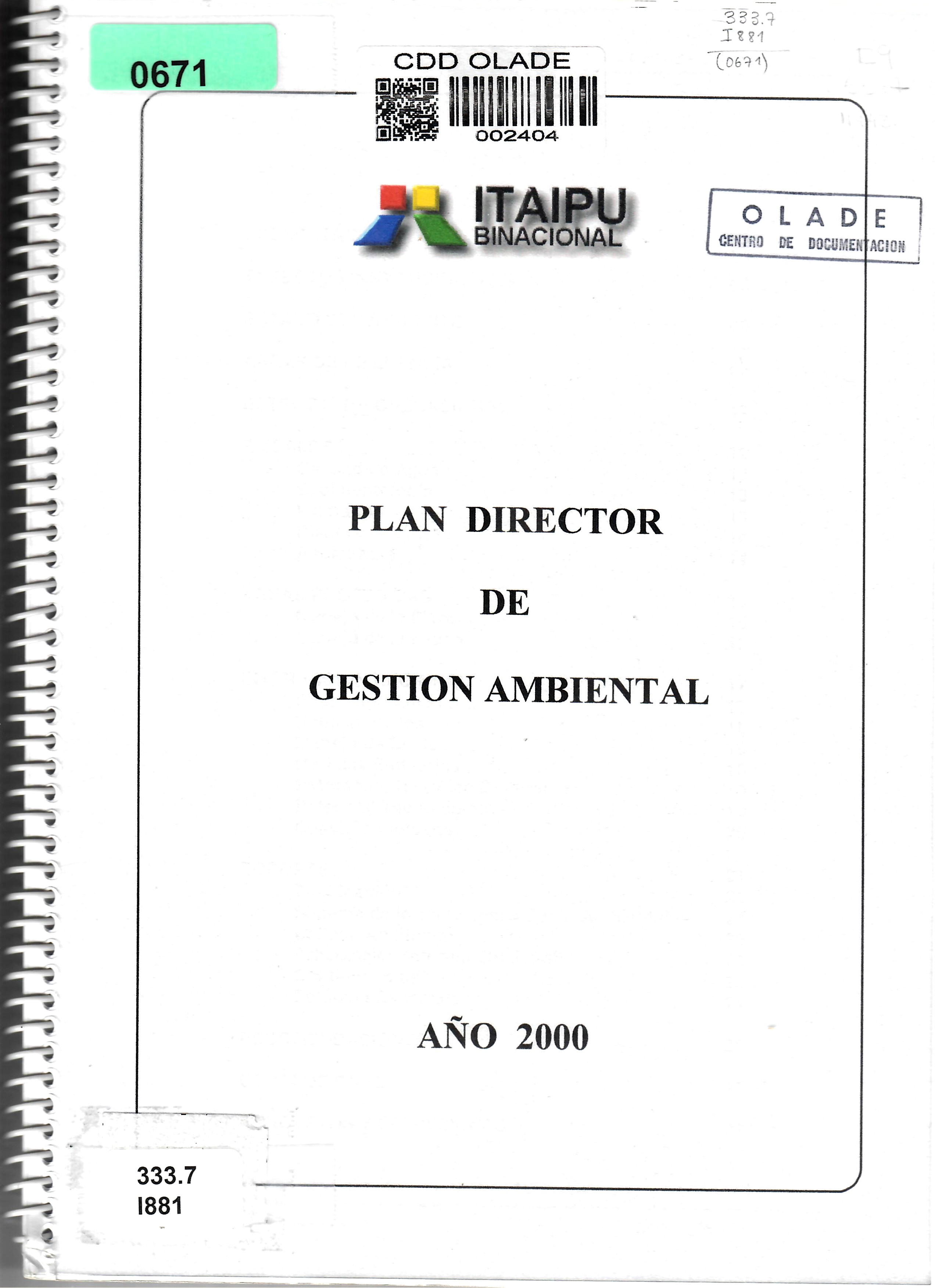 PLAN DIRECTOR DE GESTION AMBIENTAL