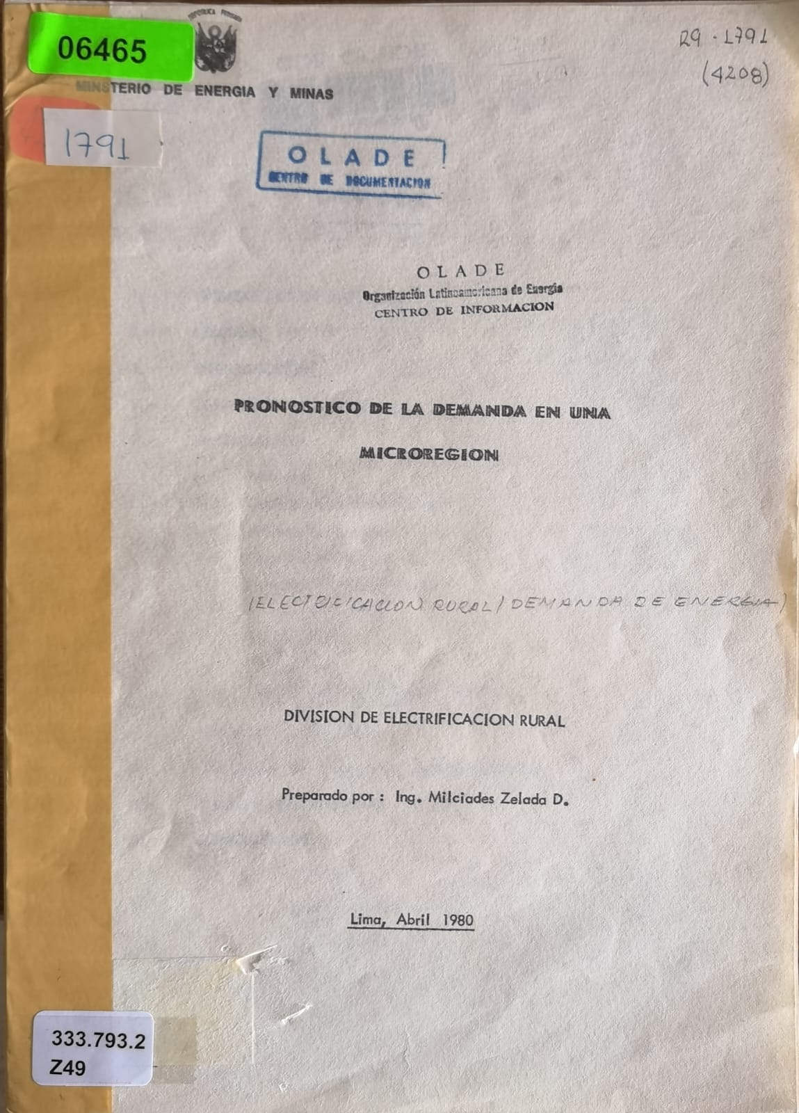 PRONOSTICO DE LA DEMANDA EN UNA MICROREGION