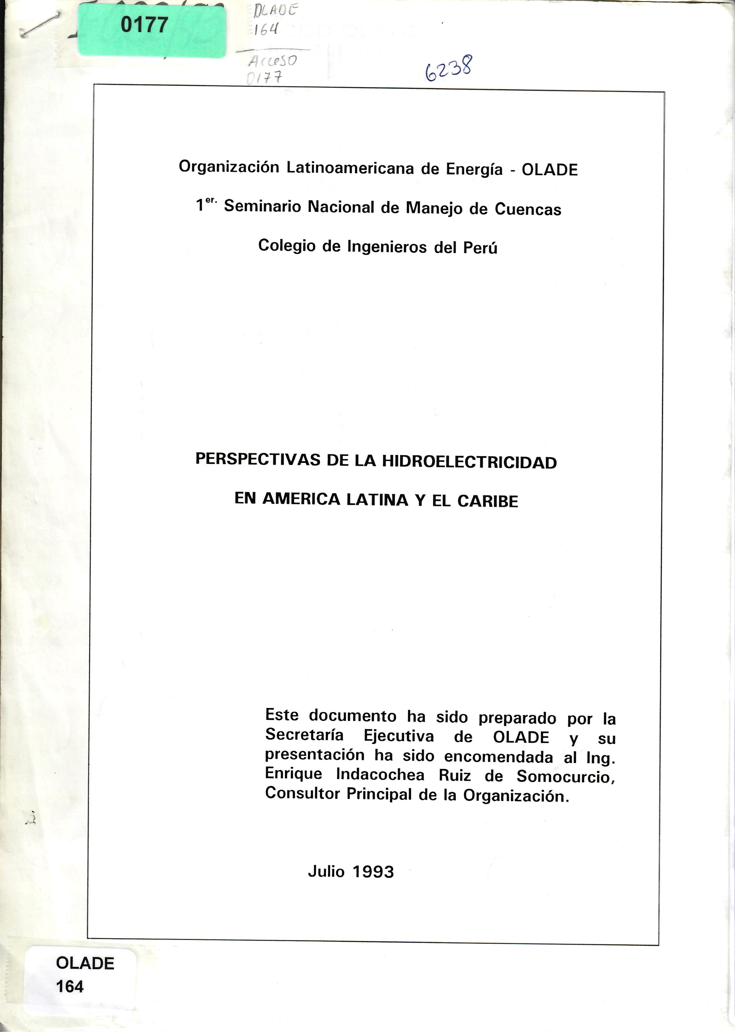 PERSPECTIVAS DE LA HIDROELECTRICIDAD EN AMERICA LATINA Y EL CARIBE