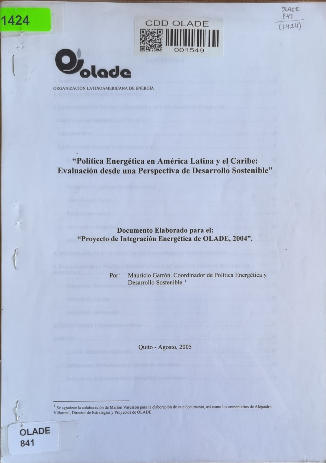 Política Energética en América Latina y el Caribe: Evaluación desde una Perspectiva de Desarrollo Sostenible