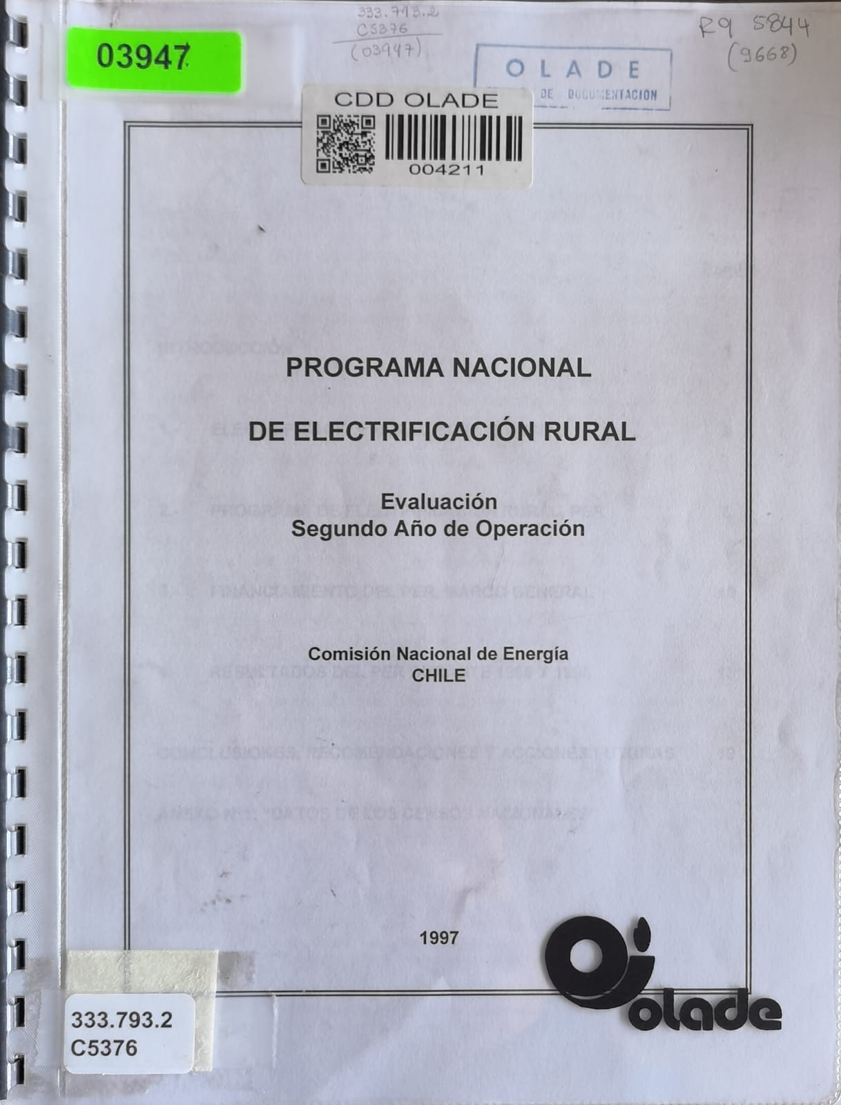 PROGRAMA NACIONAL DE ELECTRIFICACIÓN RURAL: Evaluación Segundo Año de Operación