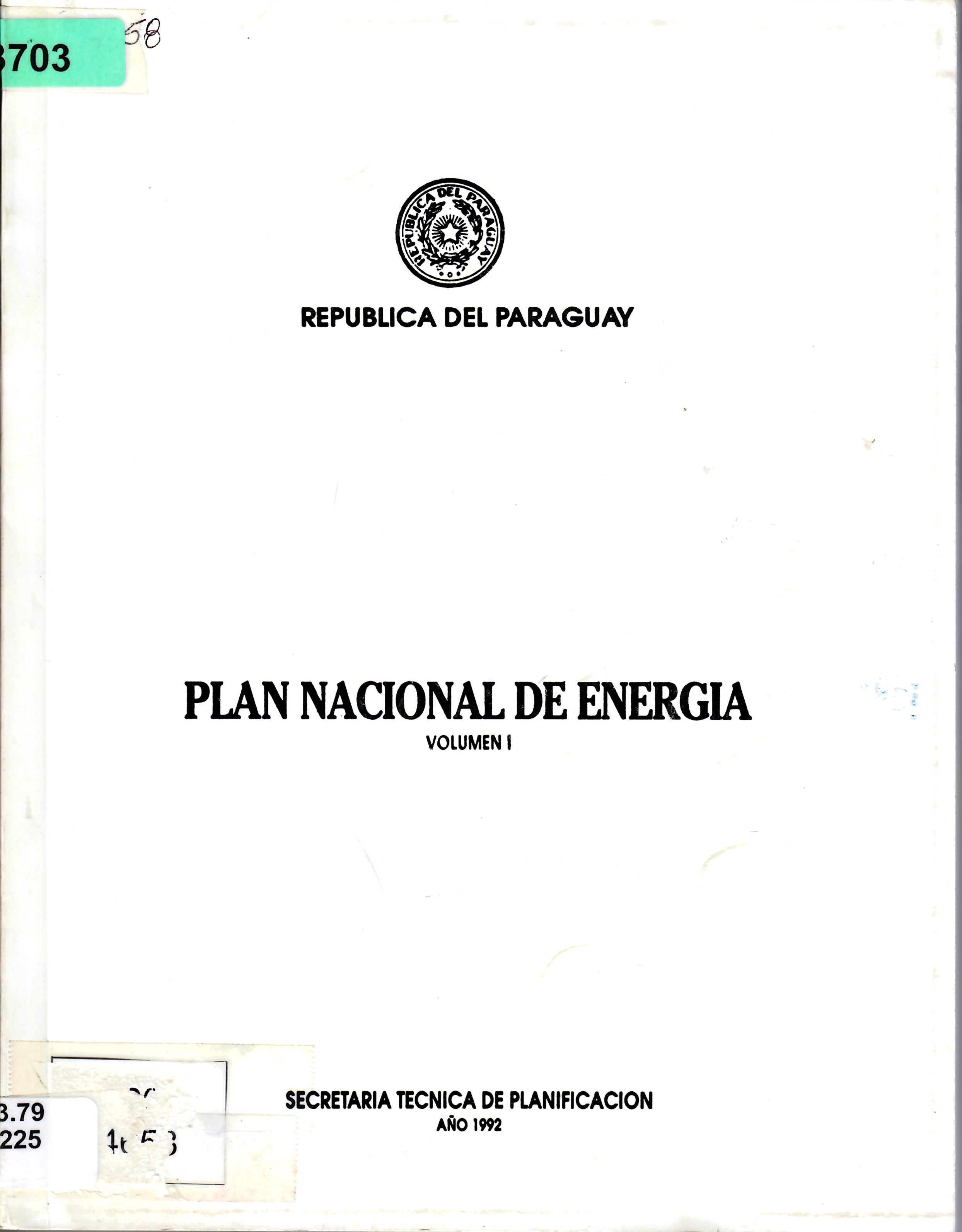 PLAN NACIONAL DE ENERGIA VOLUMEN I