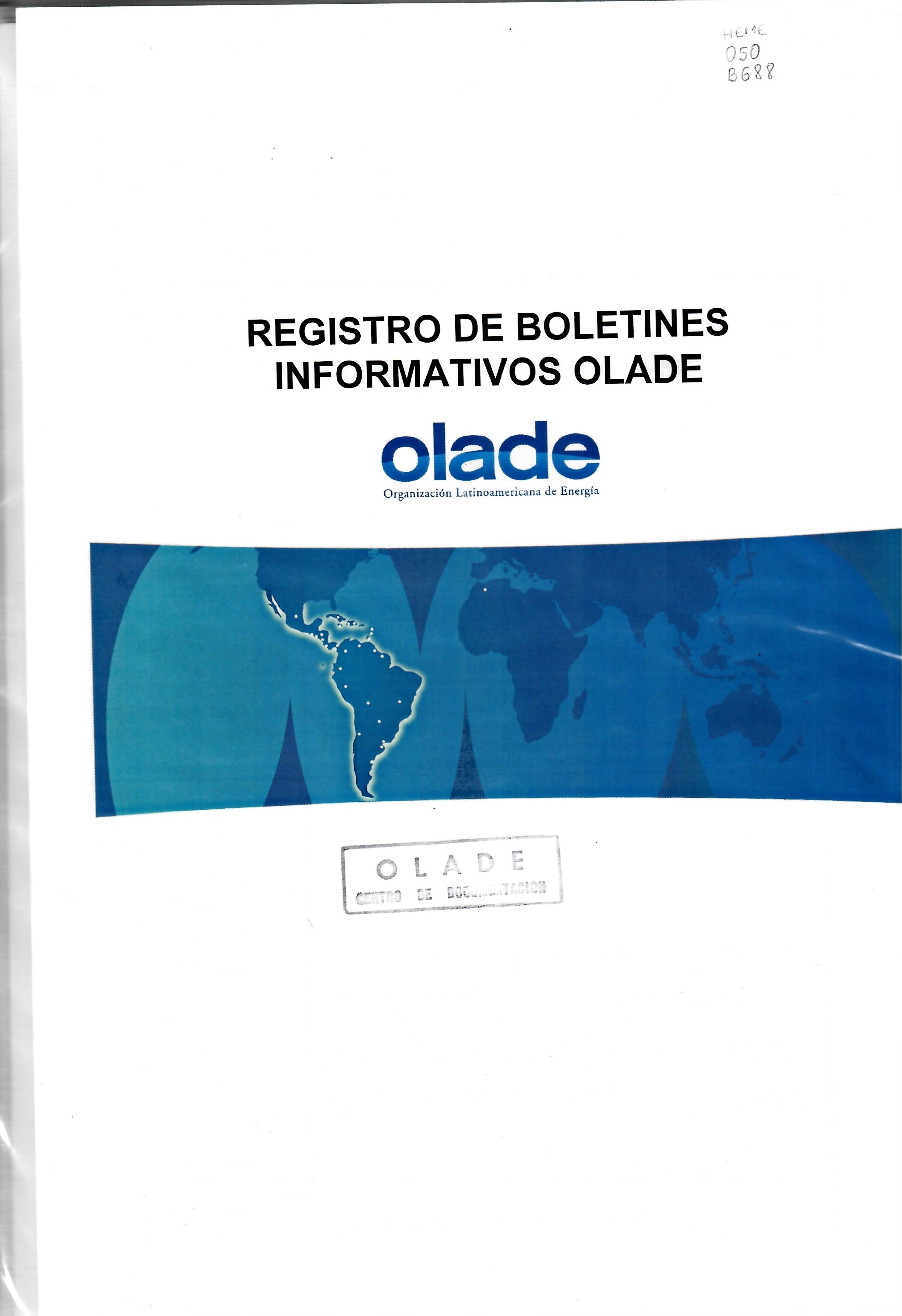 REGISTRO DE BOLETINES INFORMATIVOS OLADE