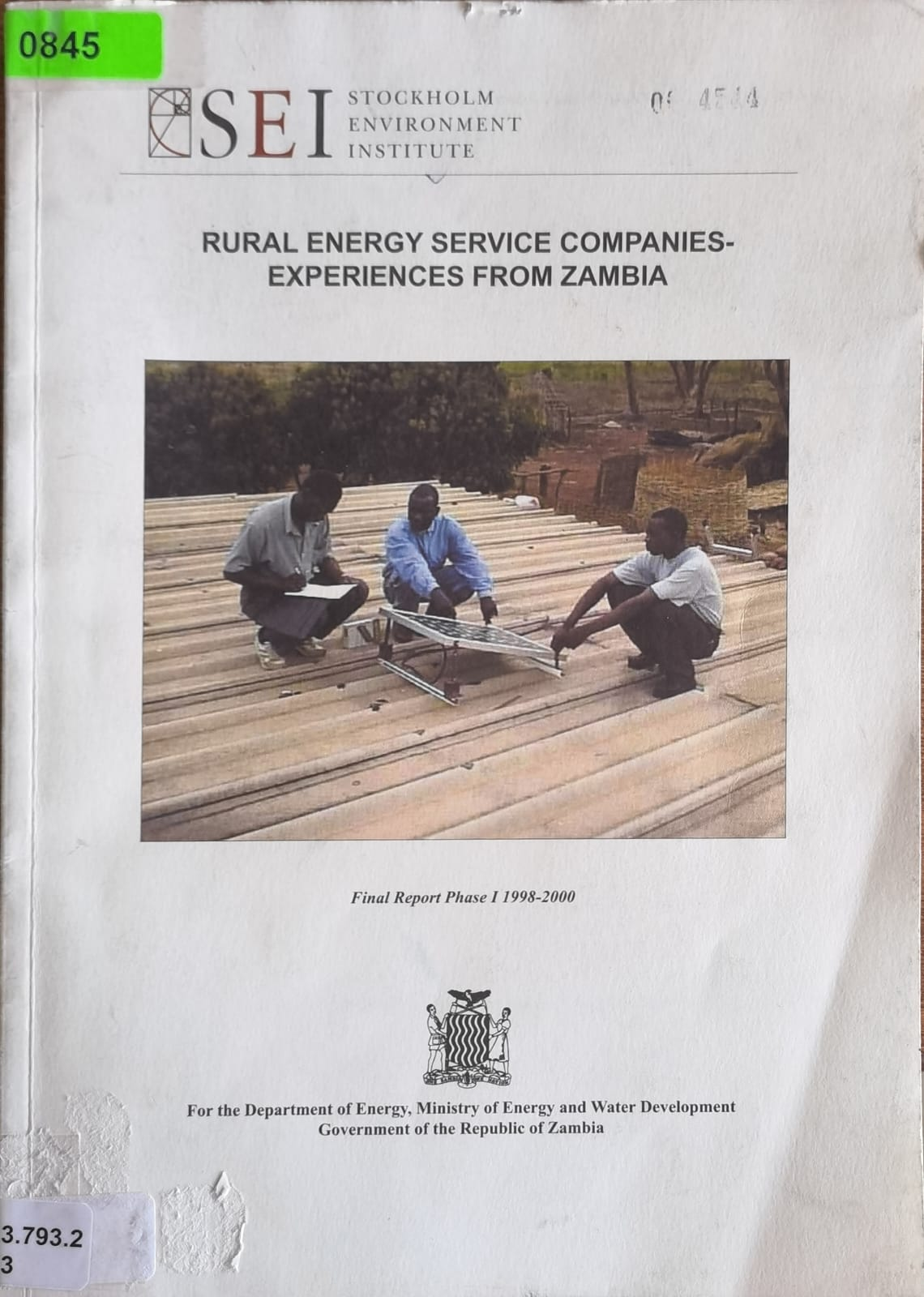 RURAL ENERGY SERVICE COMPANIES EXPERIENCES FROM ZAMBIA
