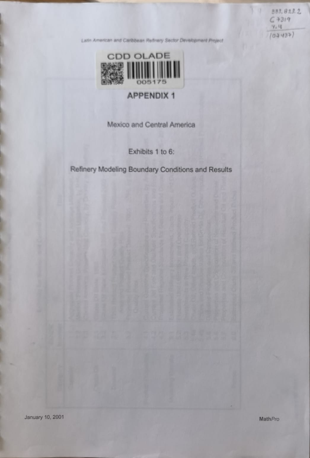 Refinery Modeling Boundary Conditions and Results: Mexico and Central America