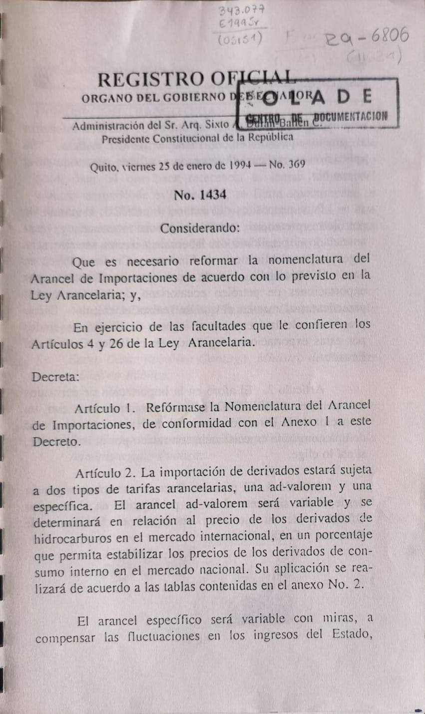 REGISTRO OFICIAL ORGANO DEL GOBIERNO DEL ECUADOR - No. 1434