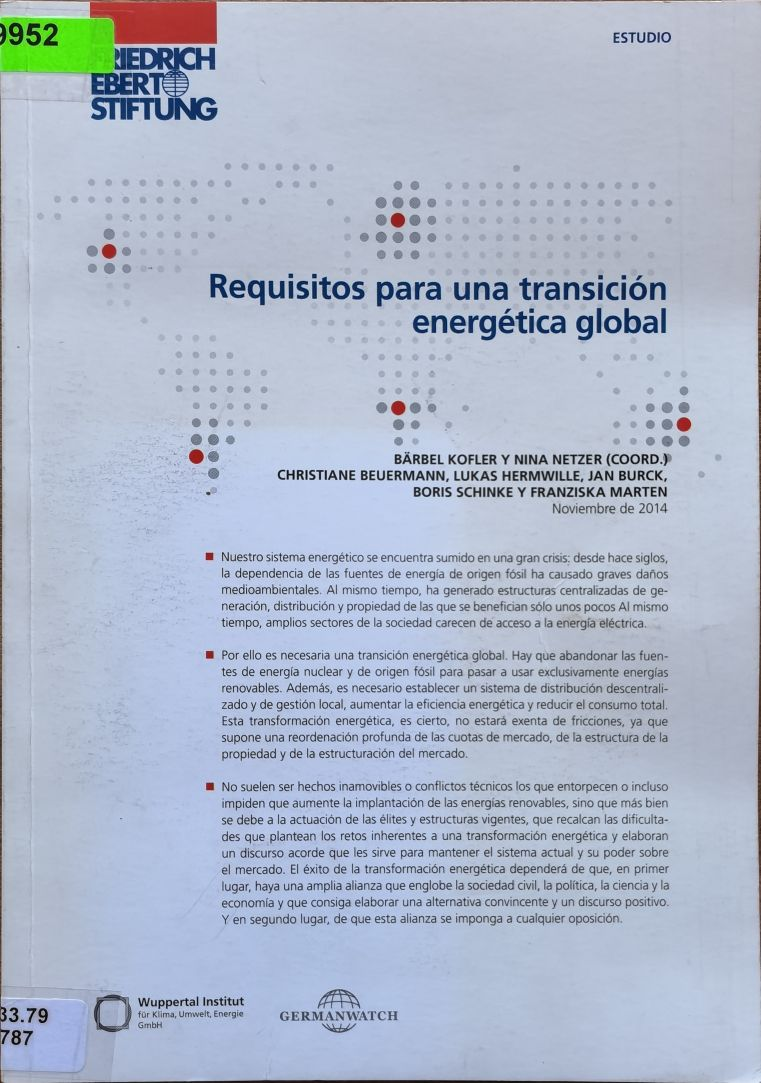 Requisitos para una transición energética global