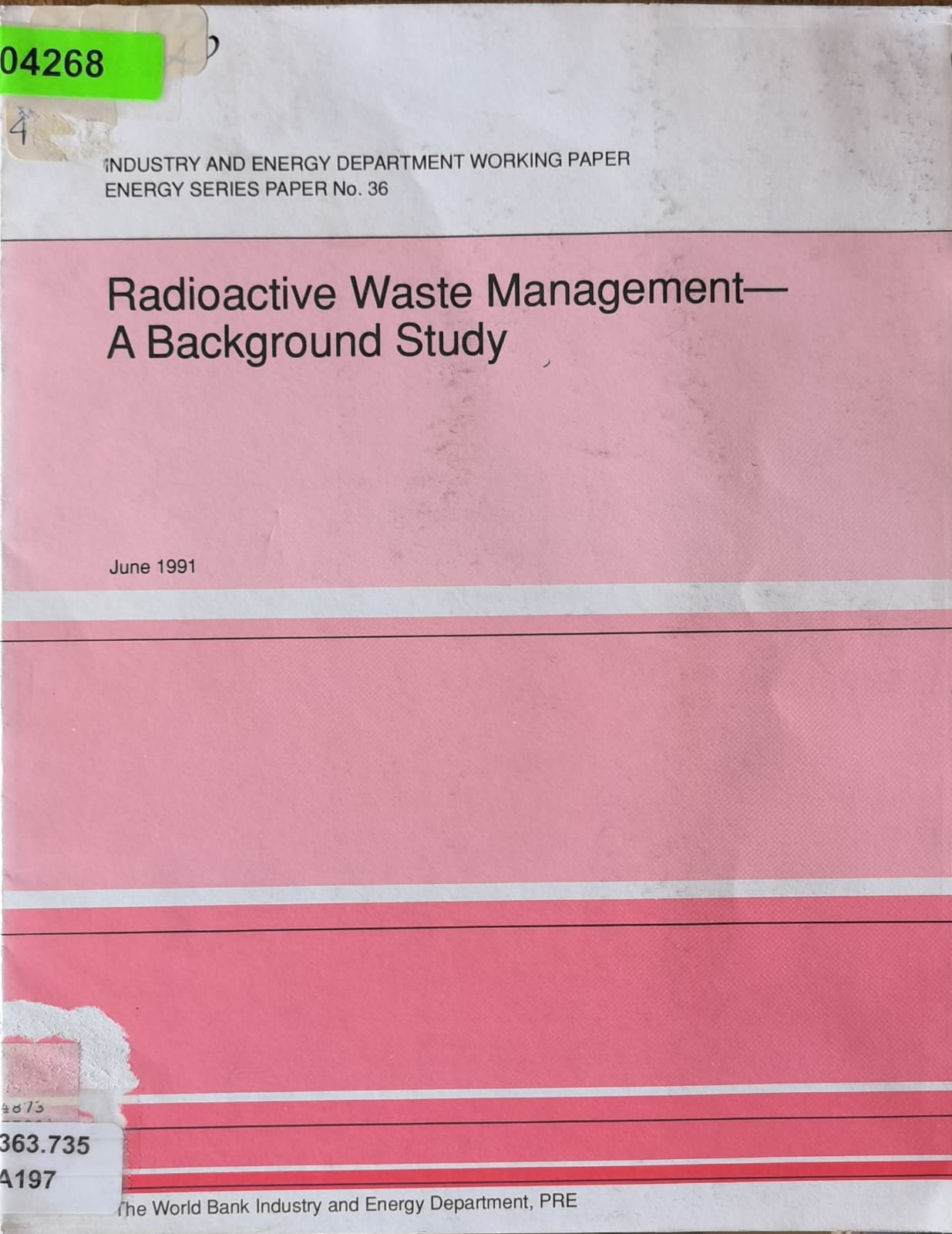 Radioactive Waste Management- A Background Study