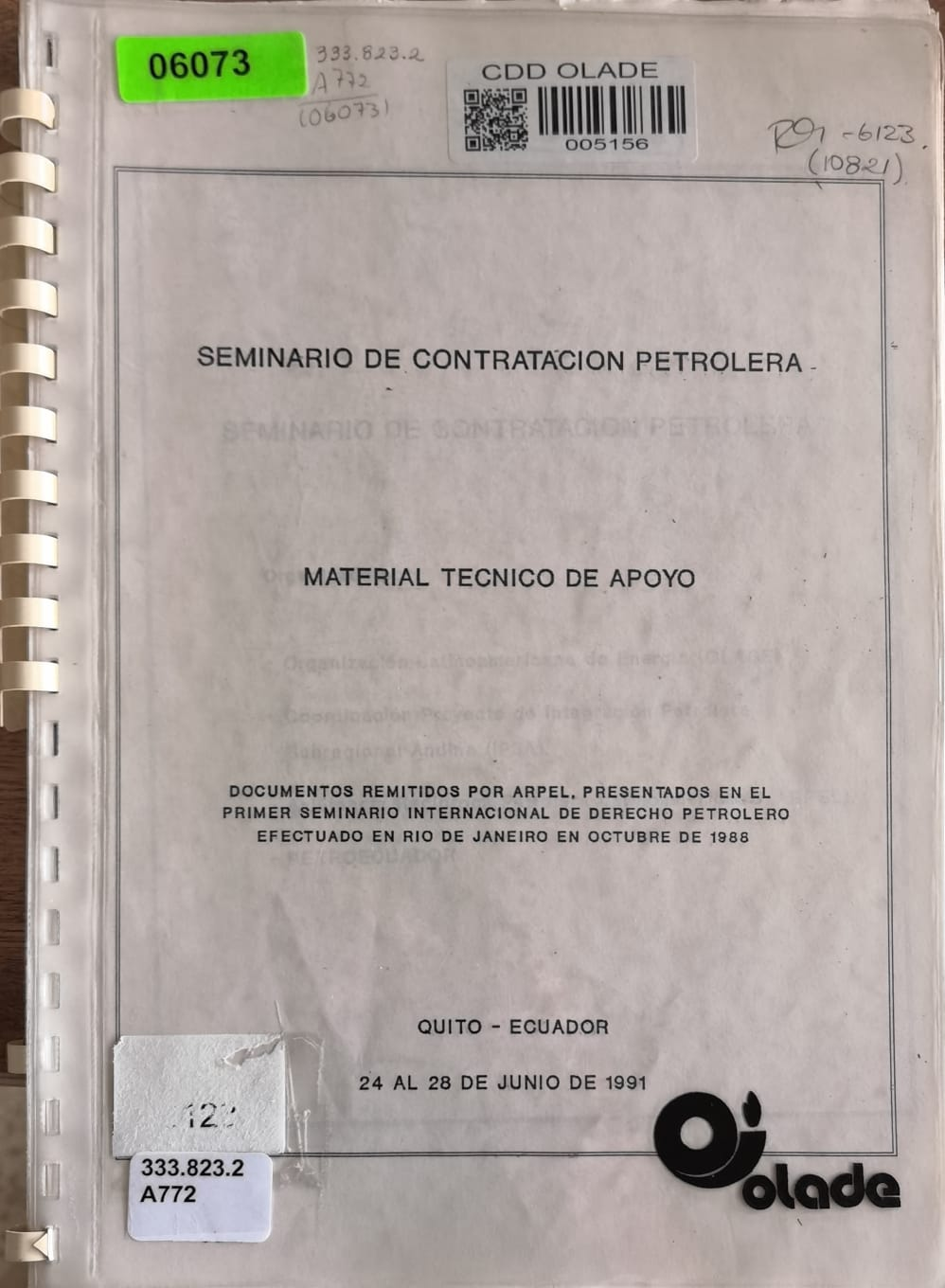 SEMINARIO DE CONTRATACION PETROLERA: MATERIAL TECNICO DE APOYO