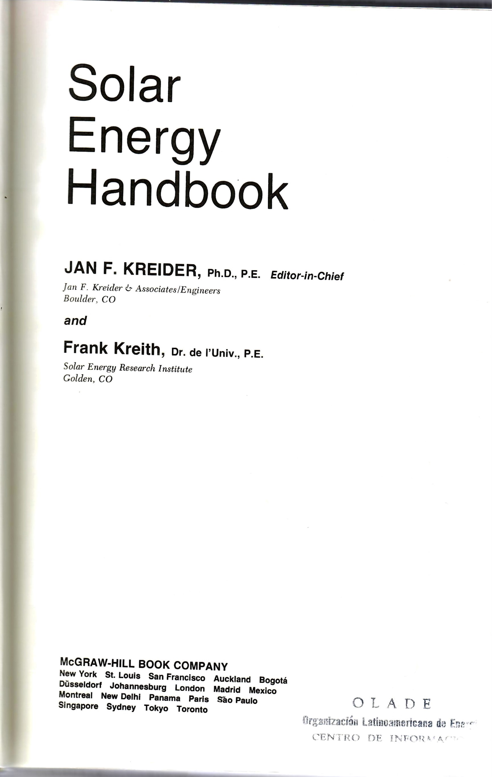 Solar Energy Handbook