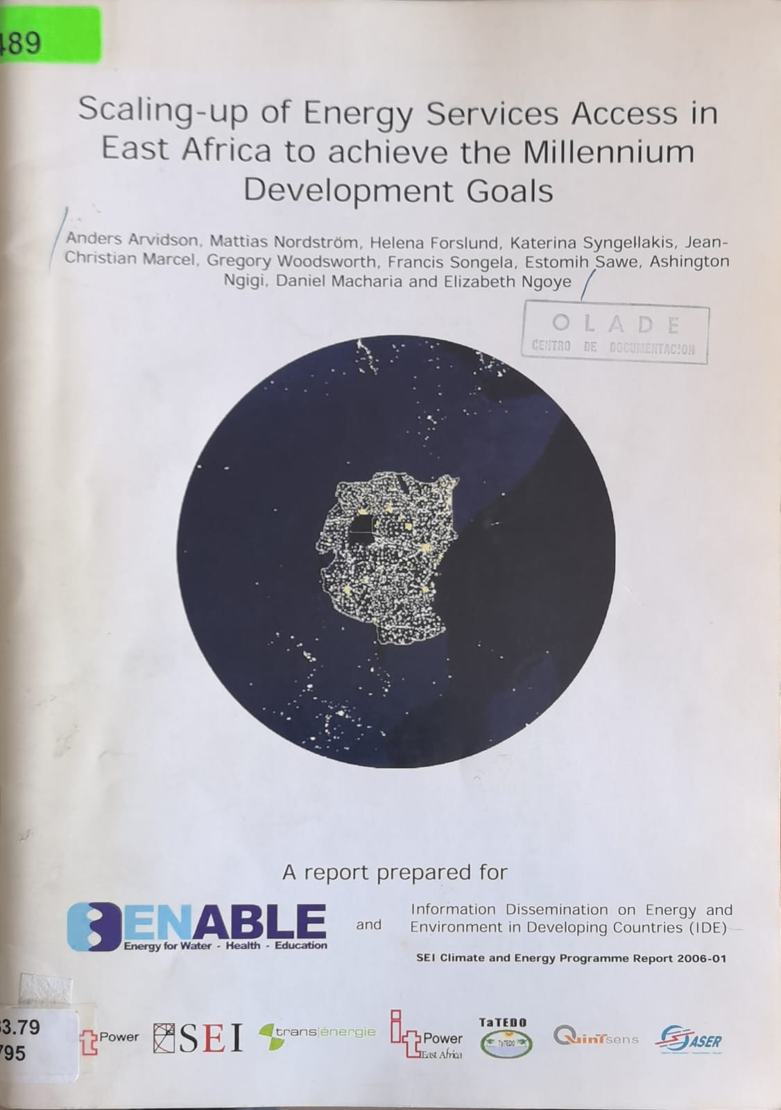 Scaling-up of Energy Services Access in East Africa to achieve the Millennium Development Goals