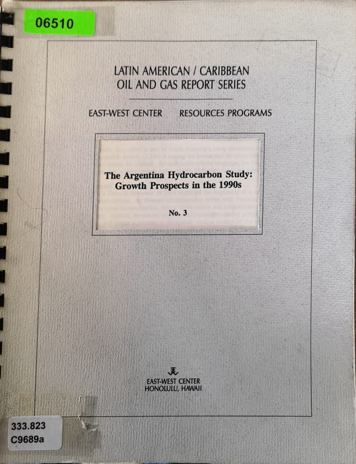 The Argentina Hydrocarbon Study: Growth Prospects in the 1990s