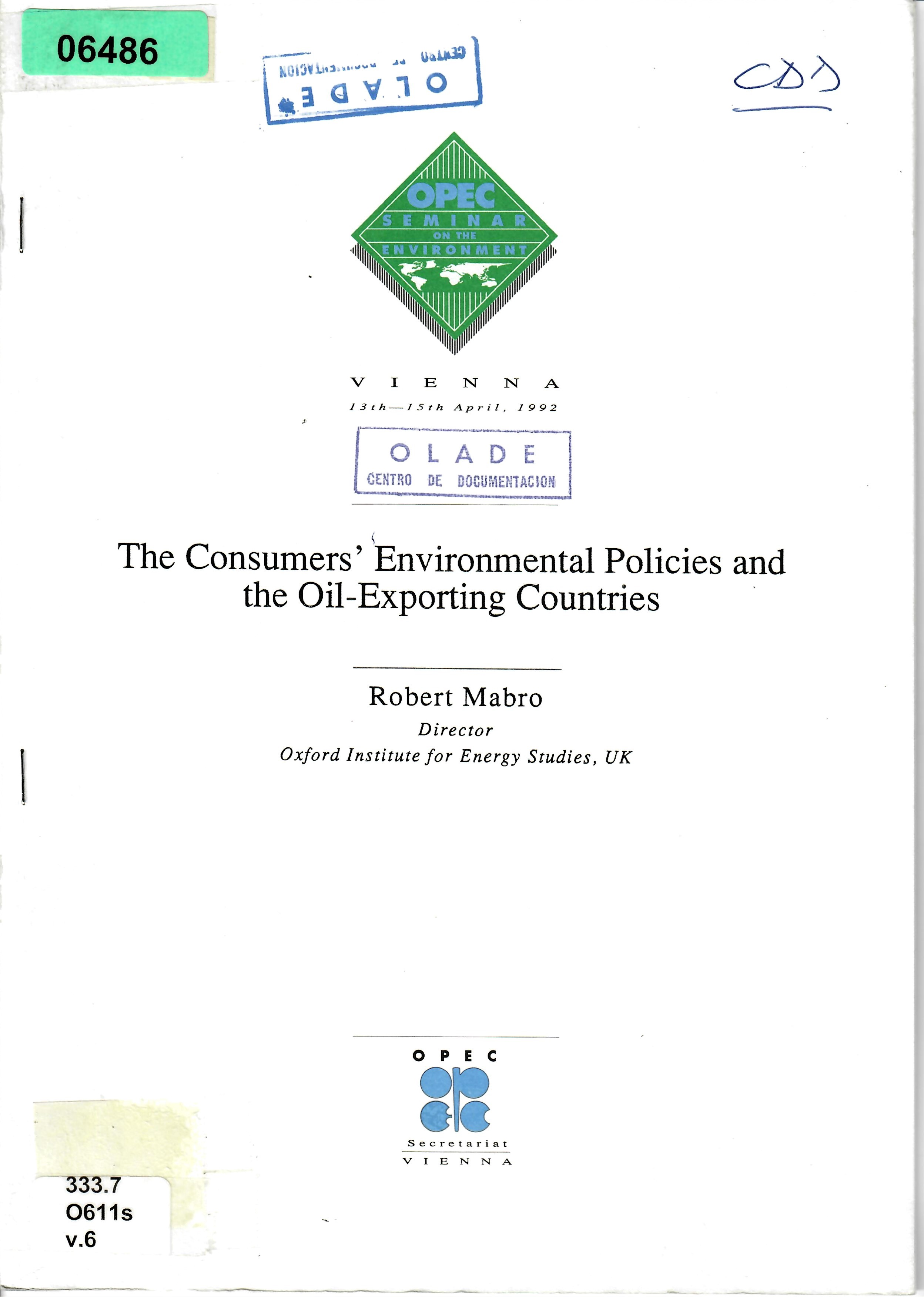 The Consumers' Environmental Policies and the Oil-Exporting Countries