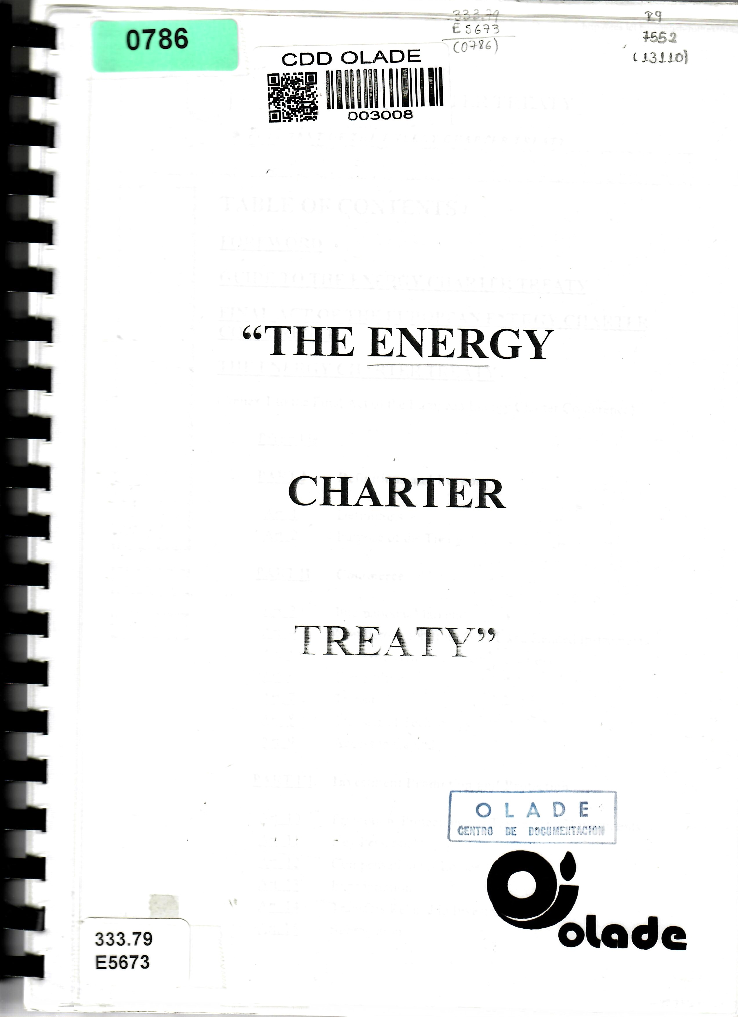 THE ENERGY CHARTER TREATYS
