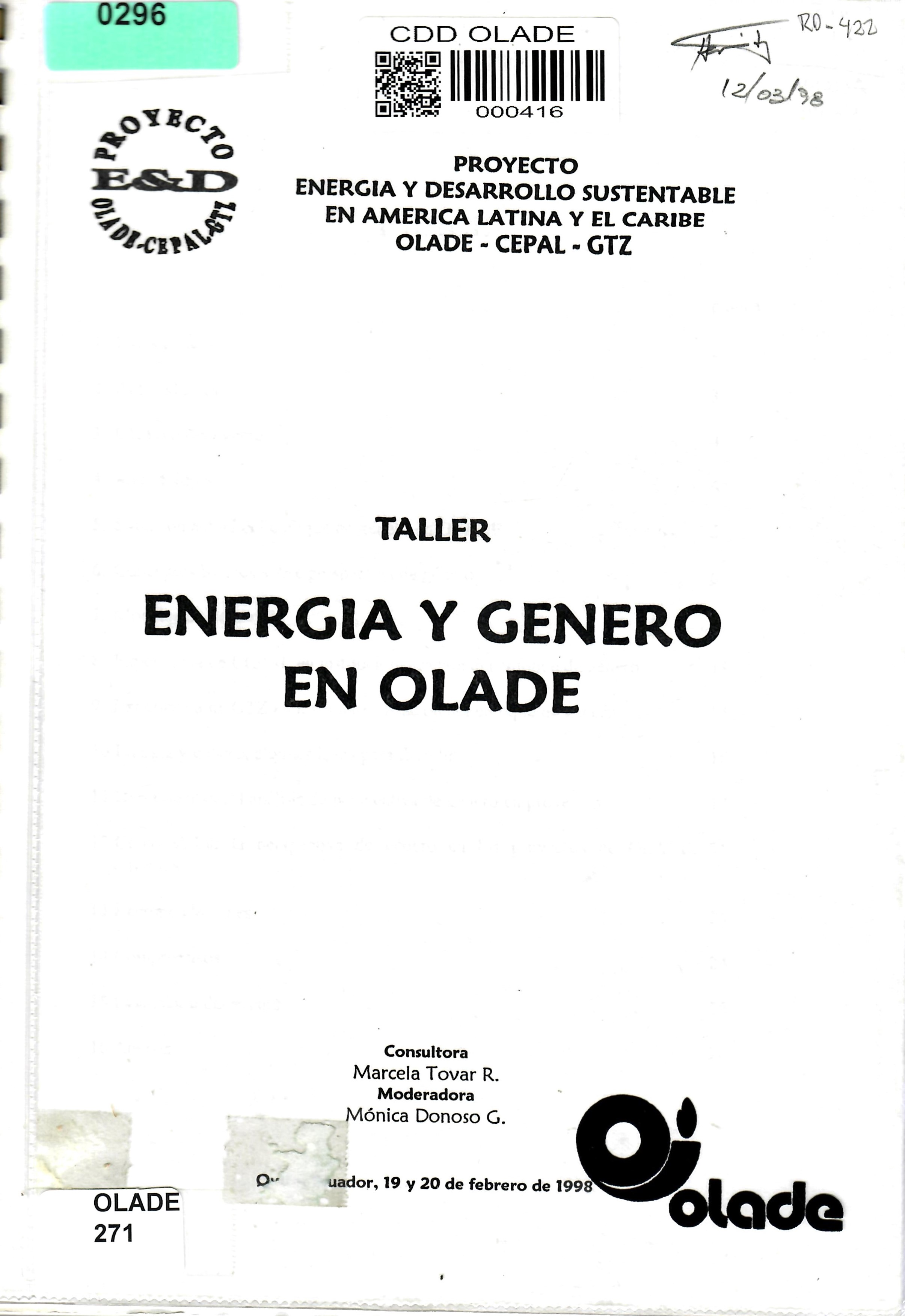 TALLER ENERGIA Y GENERO EN OLADE