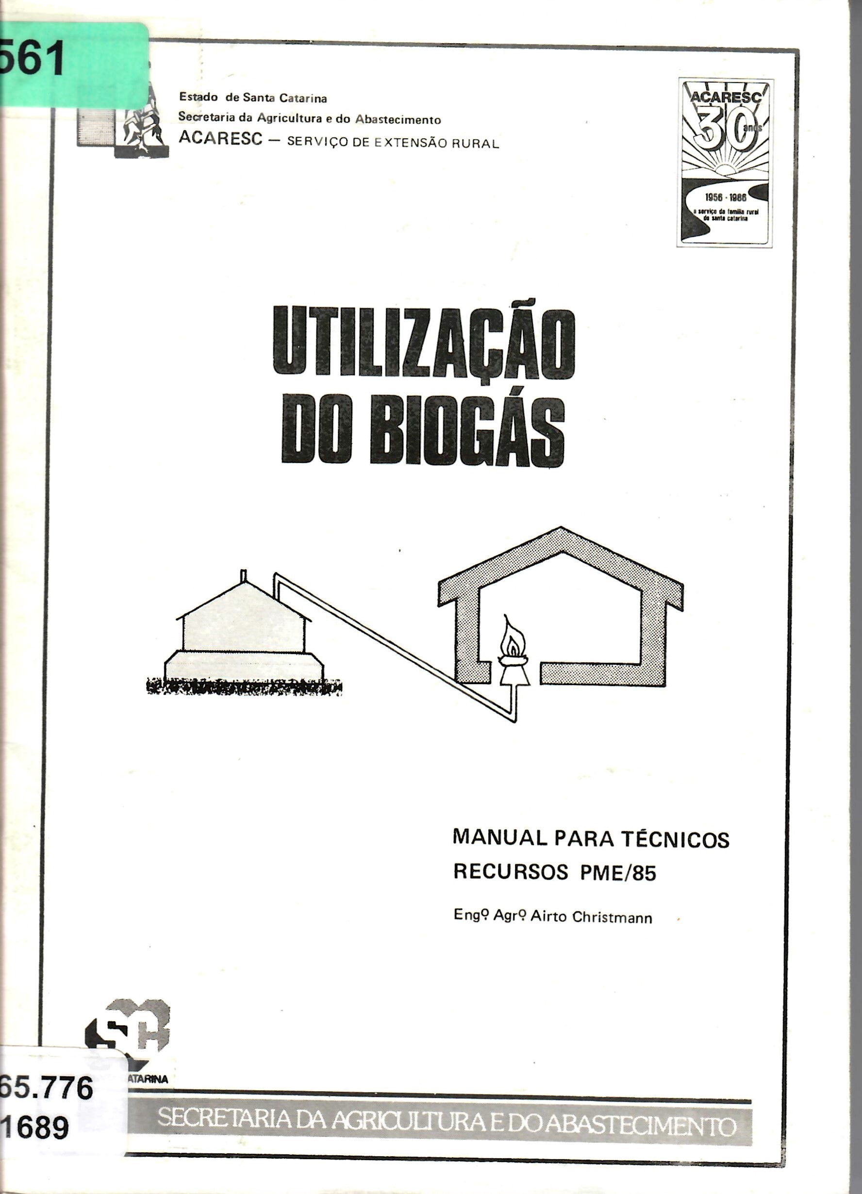 UTILIZAÇÃO DO BIOGÁS MANUAL PARA TÉCNICOS