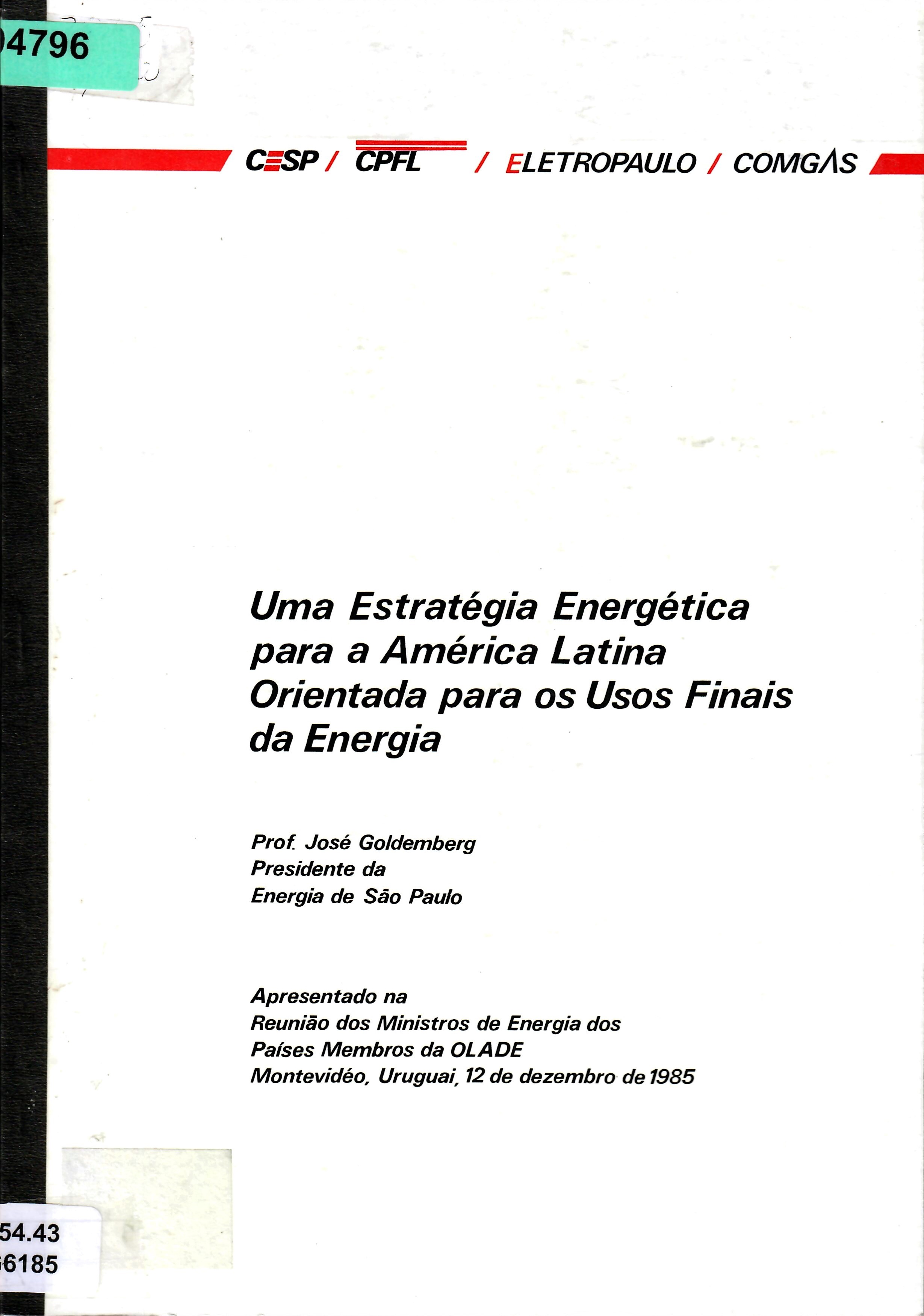 Uma Estratégia Energética para a América Latina Orientada para os Usos Finais da Energia