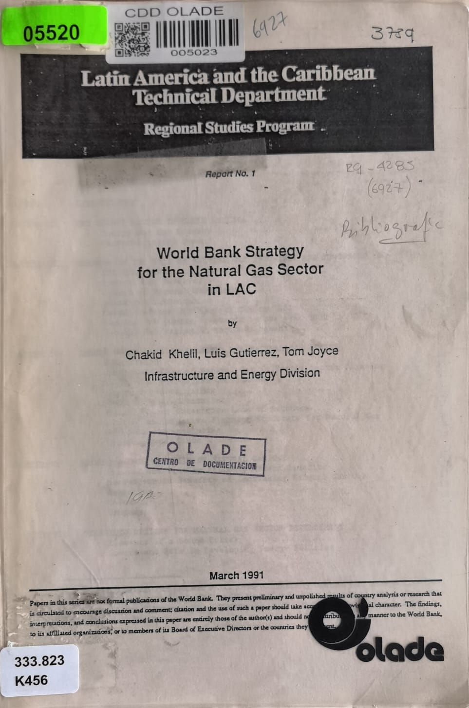 World Bank Strategy for the Natural Gas Sector in LAC