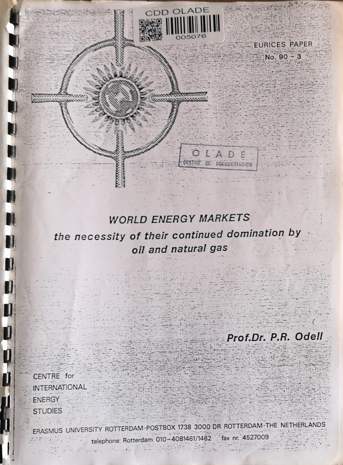 WORLD ENERGY MARKETS: the necessity of their continued domination by oil and natural gas